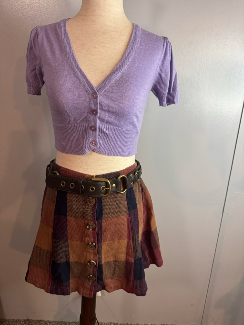 Ann Taylor LOFT Classic Brown Leather Belt Size XS